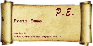 Pretz Emma névjegykártya